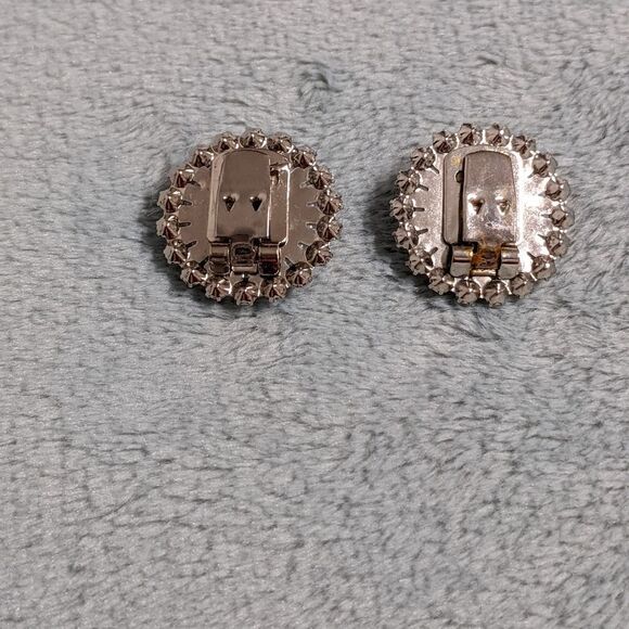 Vintage "Bluette" Rhinestone & Faux Pearl Shoe Clips - circa 1960's - Picture 6 of 11